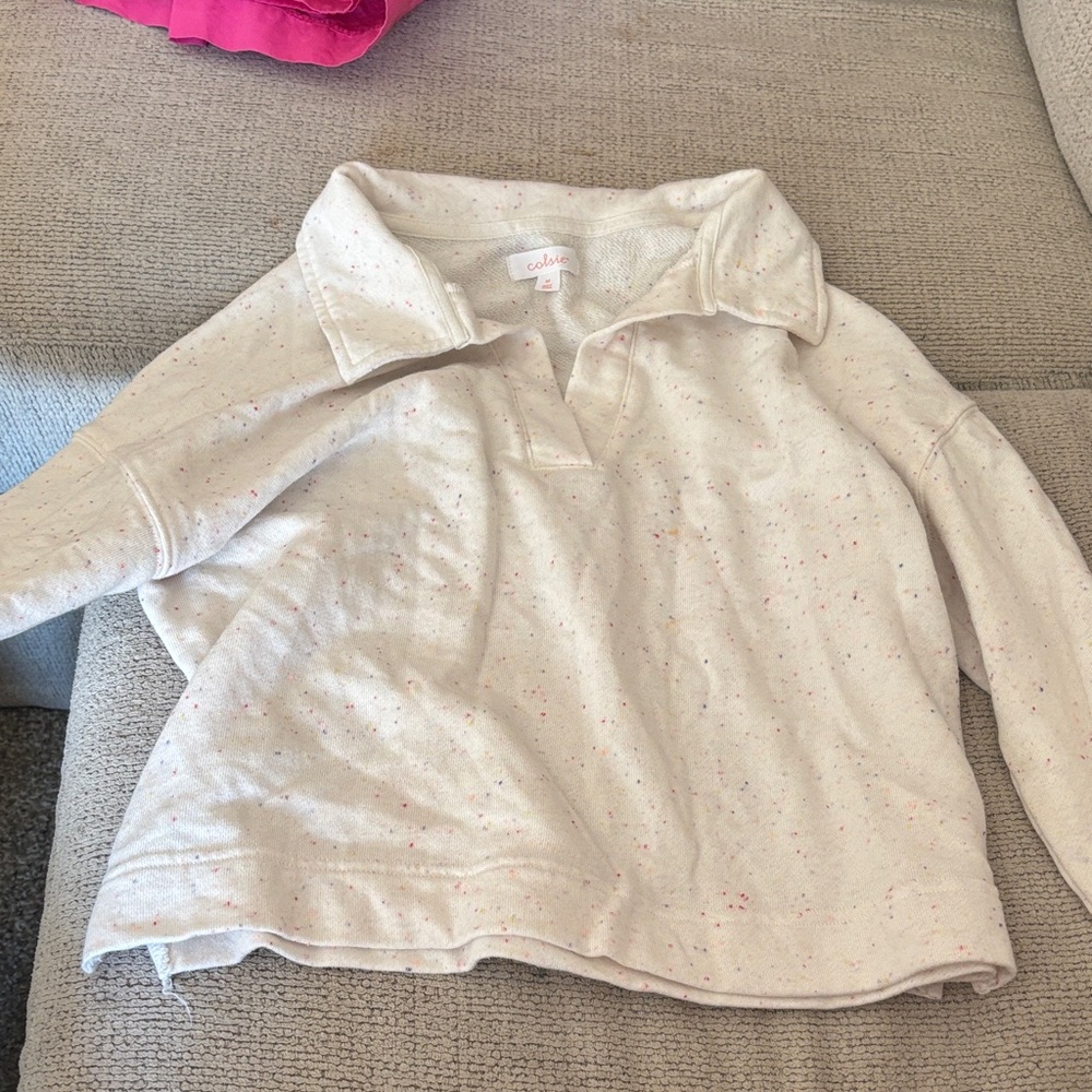 Colsie Cream Sweater with Colorful Speckles